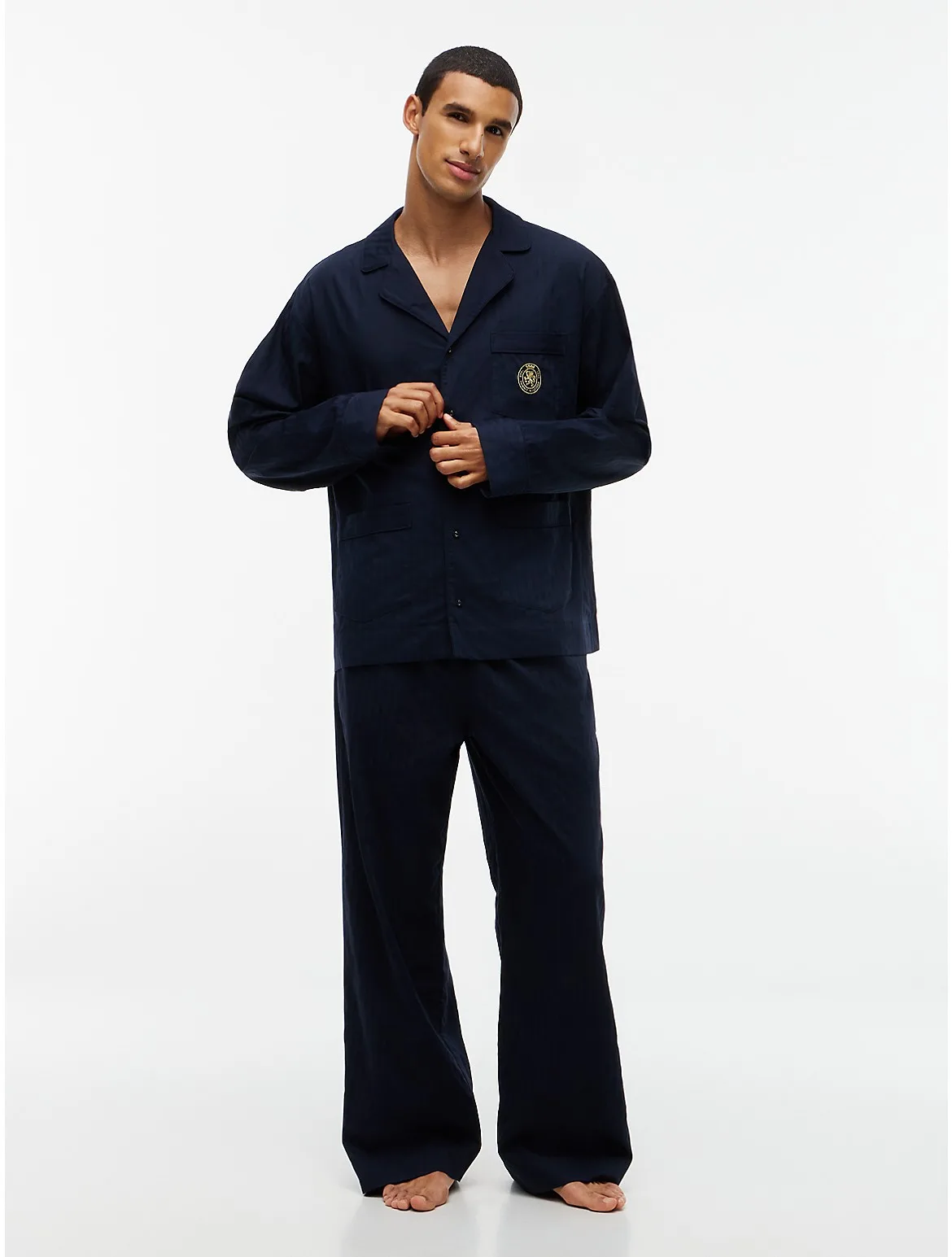 Crest Logo Dobby Shirt & Pant Sleep Set by Tommy Hilfiger