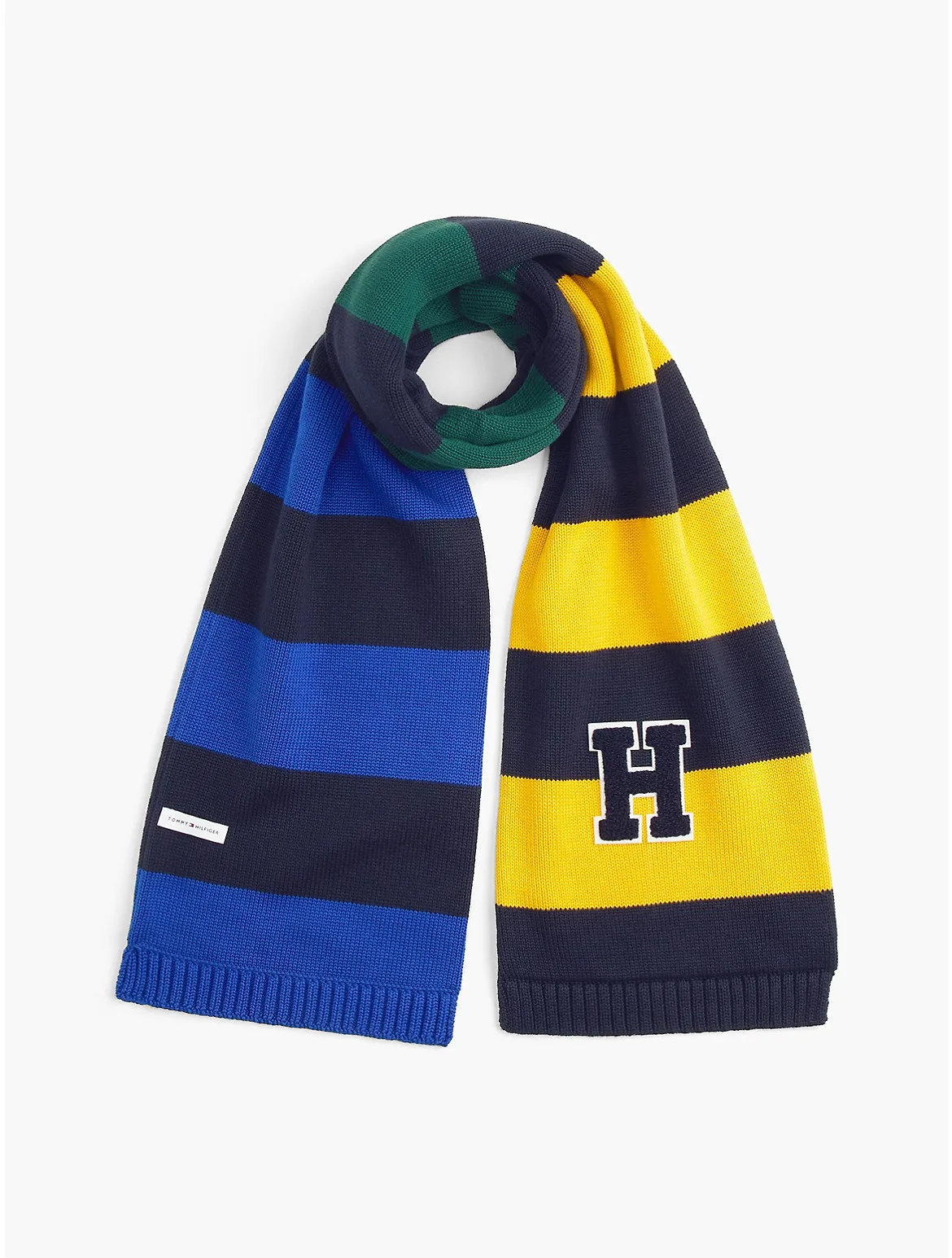 H Patch Striped Scarf by Tommy Hilfiger