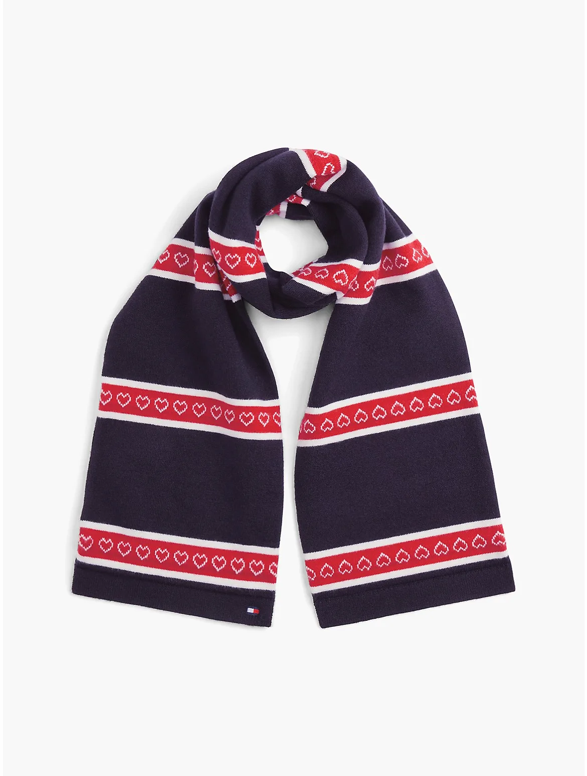 Heart & Stripe Scarf by Tommy Hilfiger