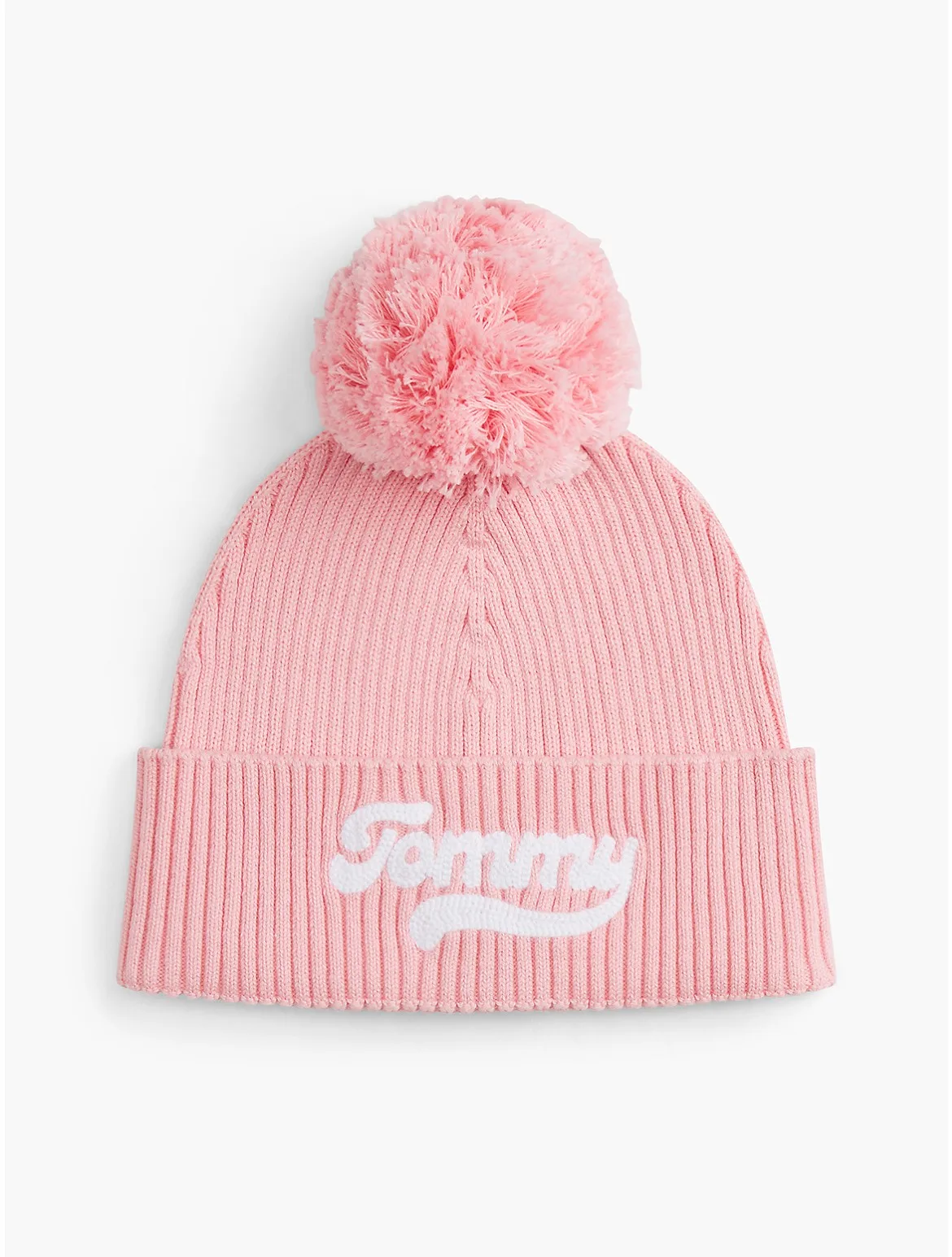 Embroidered Tommy Logo Pom Beanie by Tommy Hilfiger
