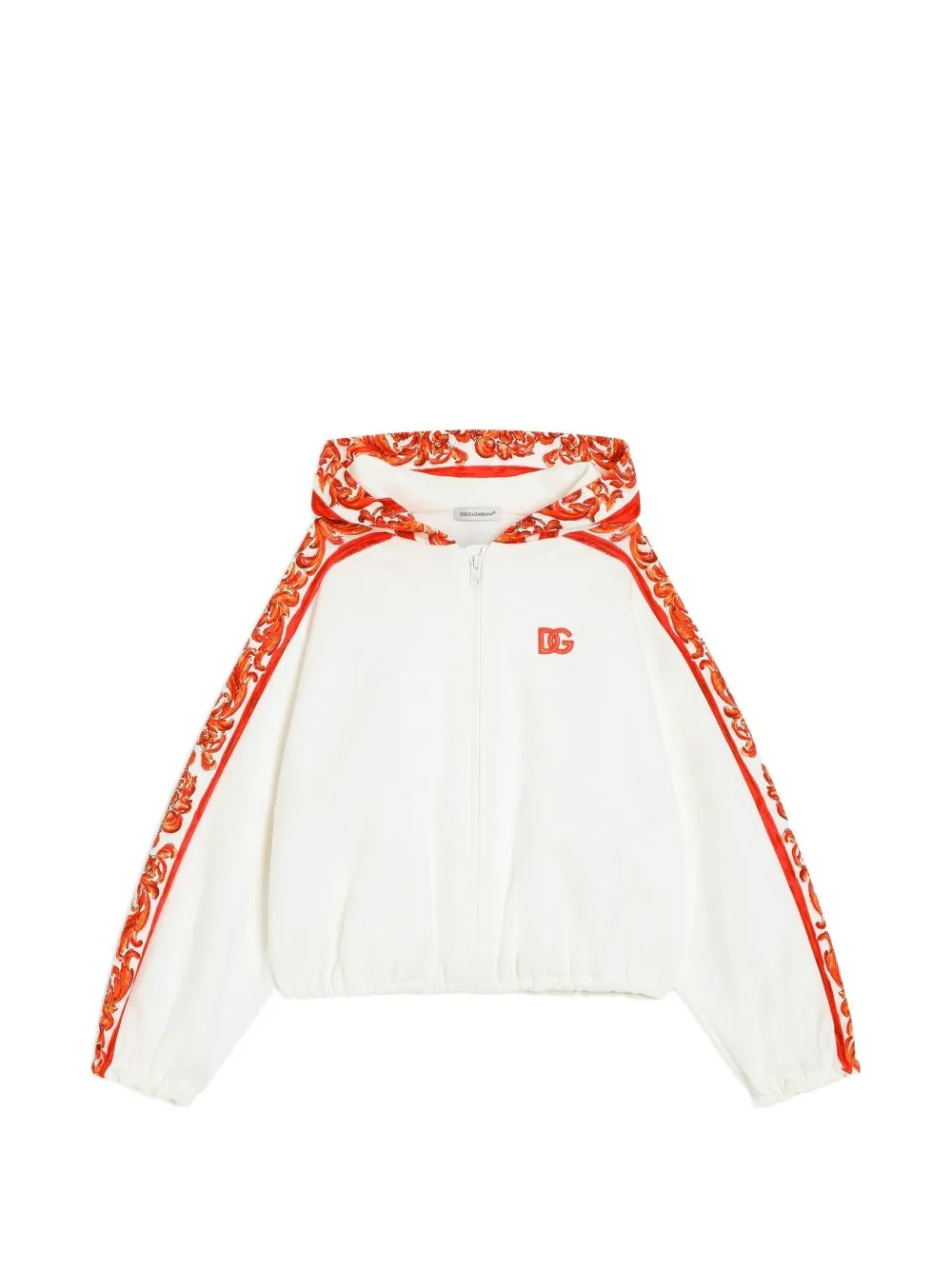 Majolica-Print Hoodie by Dolce & Gabbana Kids