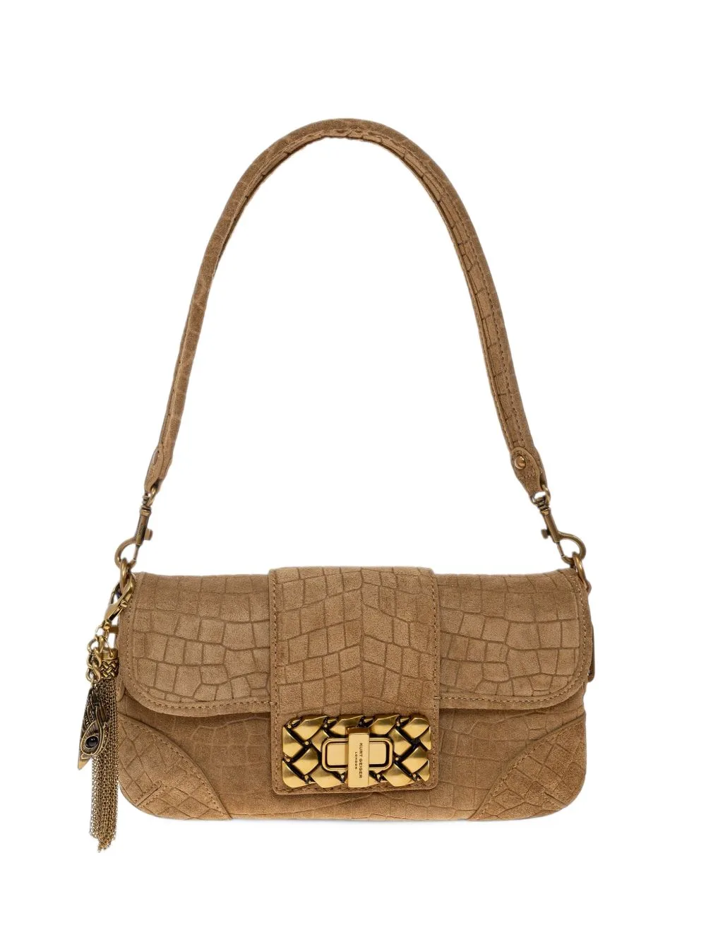 Marylebone Croc-Effect Suede Shoulder Bag by Kurt Geiger London