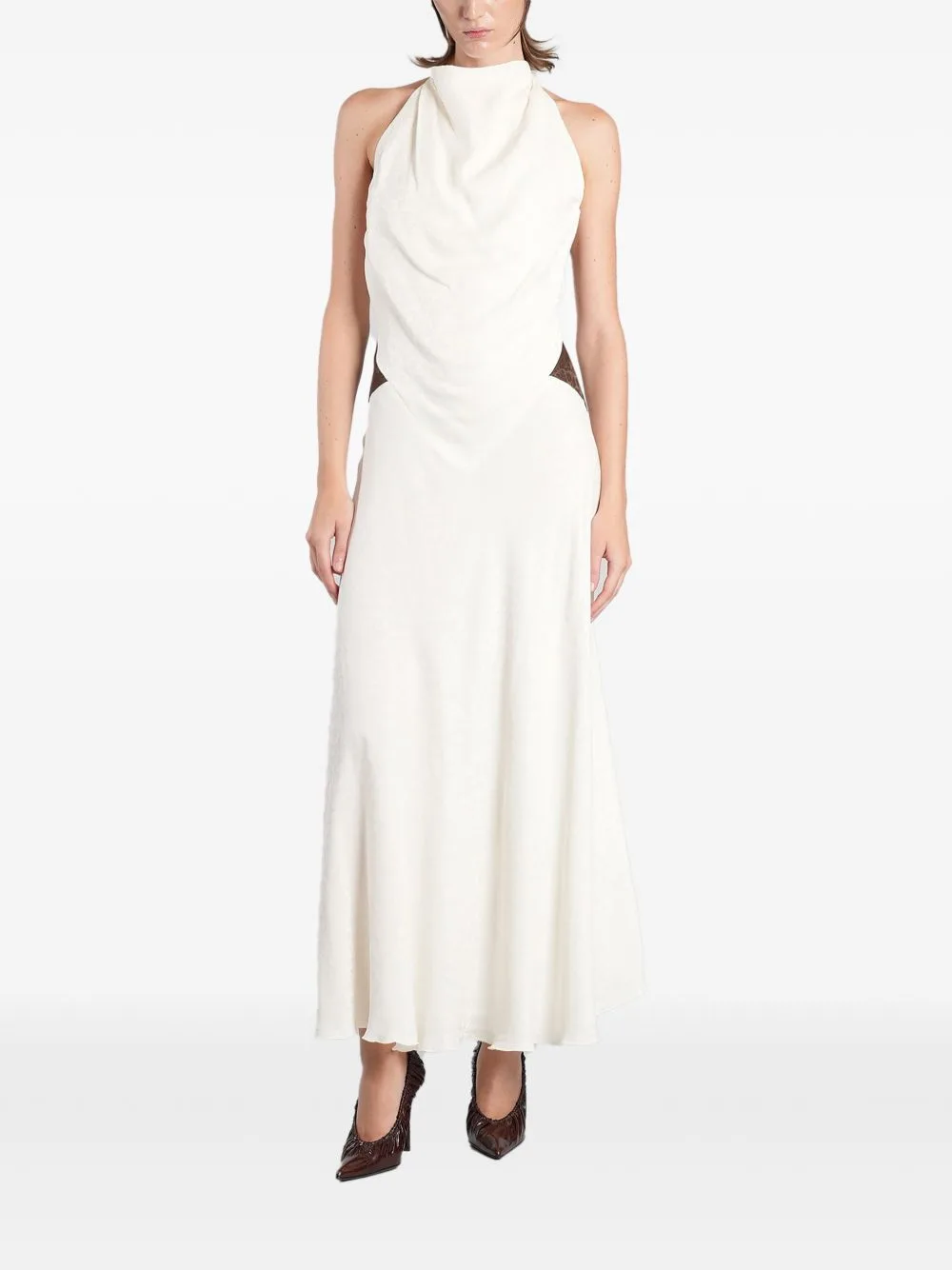 Jeanne Halterneck Cowl-Front Maxi Dress by SIEDRES