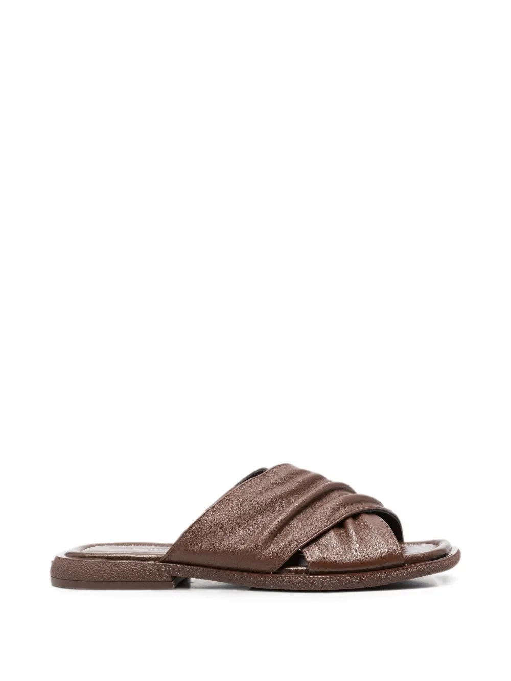 Crossover-Strap Ruched Sandals by SERGIO MORETTI FIRENZE