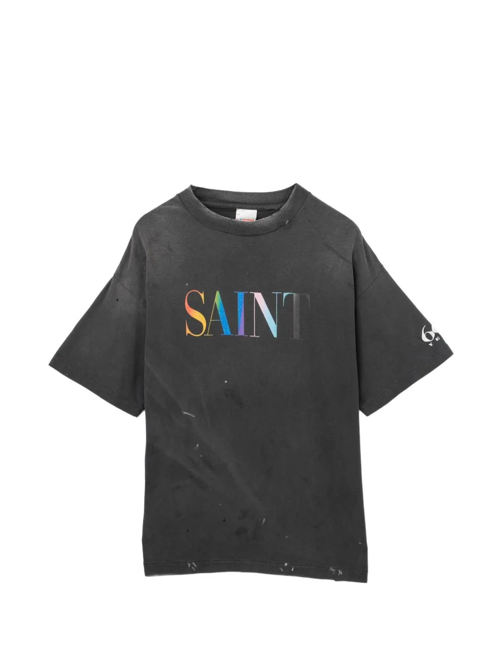 Logo-Print Distressed T-Shirt by SAINT MXXXXXX