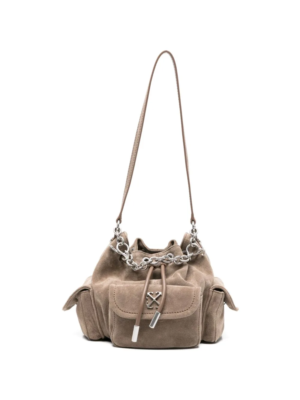 Dumbo.B Appliqué Chain Suede Bucket Bag