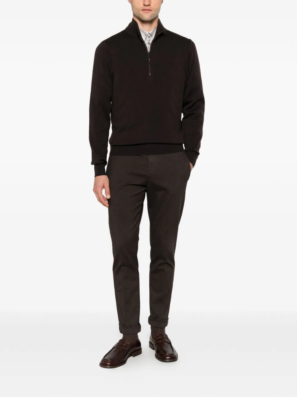 Quarter-Zip Wool Sweater by Filippo De Laurentiis