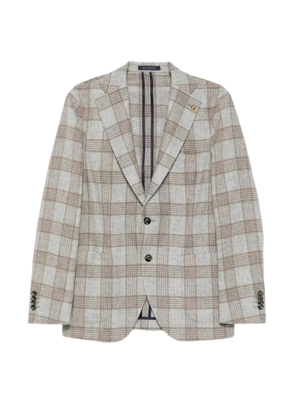 Check-Pattern Single-Breasted Blazer by Sartoria Latorre