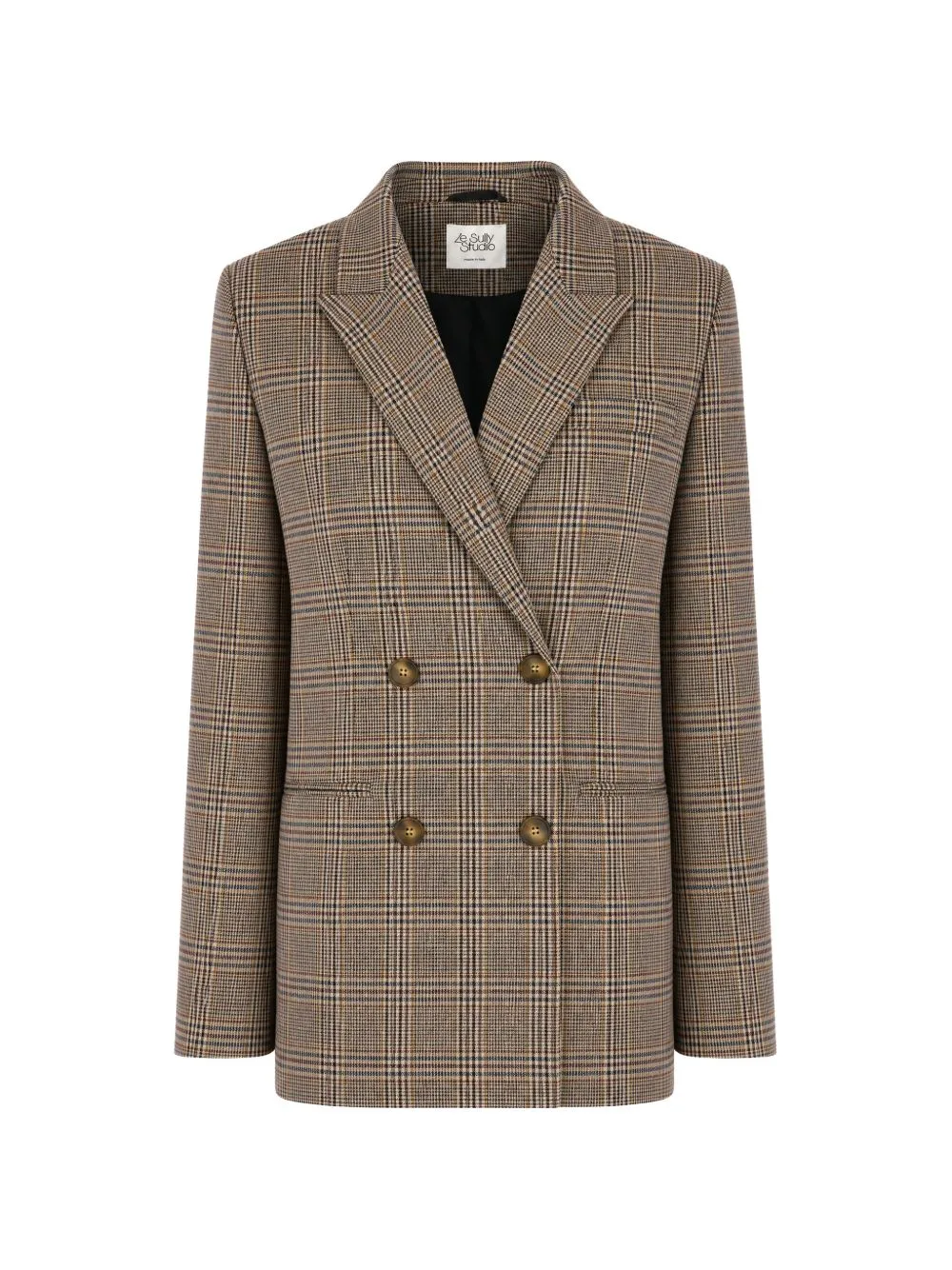 Check-Pattern Double-Breasted Jacket by LE SULLY STUDIO