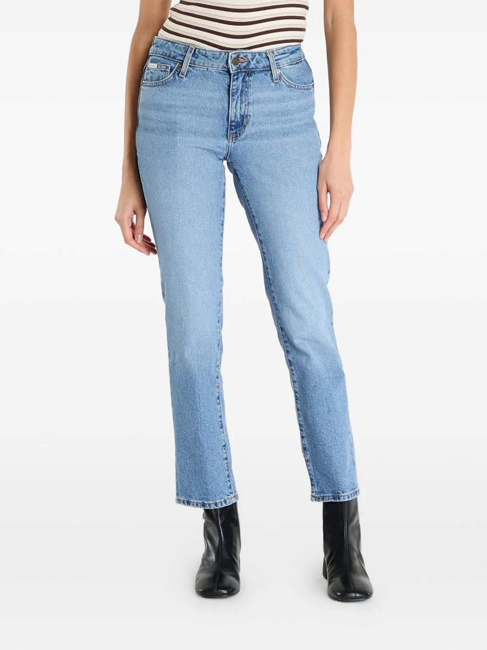 G08 Whiskered Logo-Patch Jeans by GUESS USA