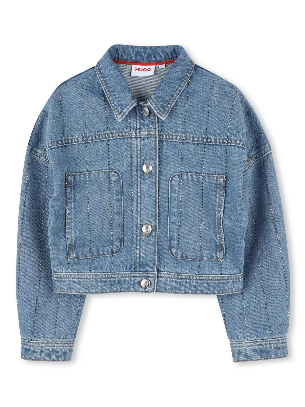 Pleat-Detail Denim Jacket by HUGO KIDS