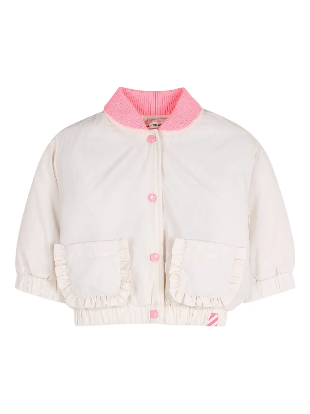 Ruffled-Trim Bomber Jacket by Billieblush