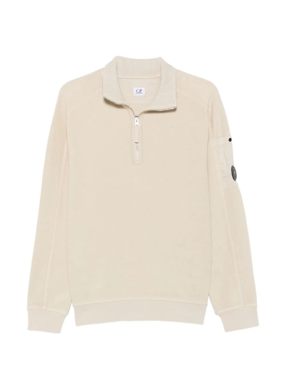 Lens-Detail Quarter-Zip Sweater