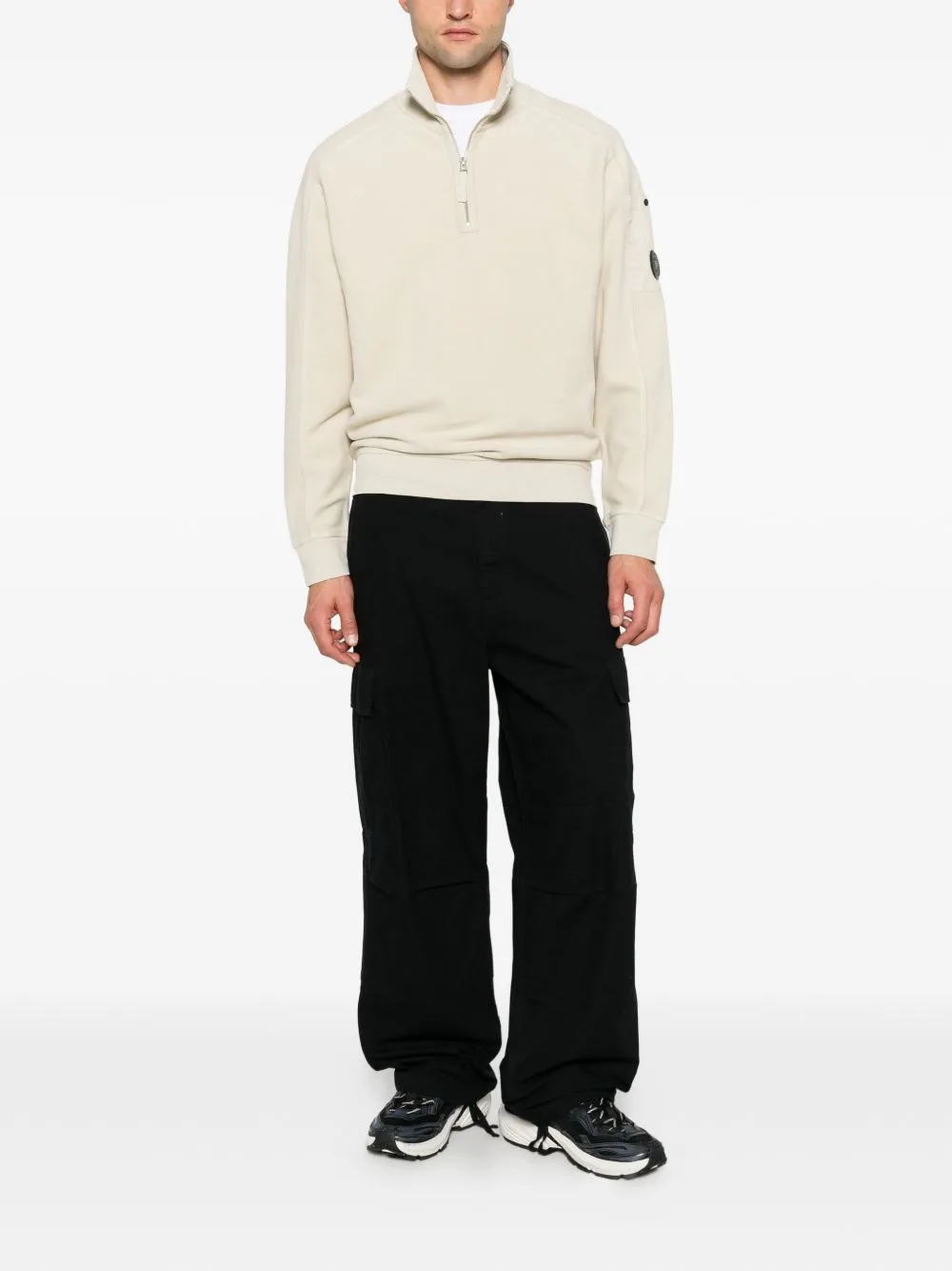 Lens-Detail Quarter-Zip Sweater by C.P. Company