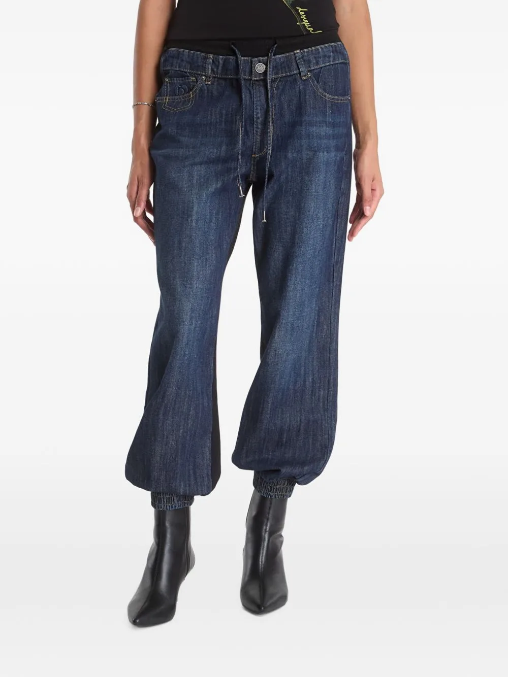 Drawstring-Waist Cuffed-Hem Jeans by Desigual