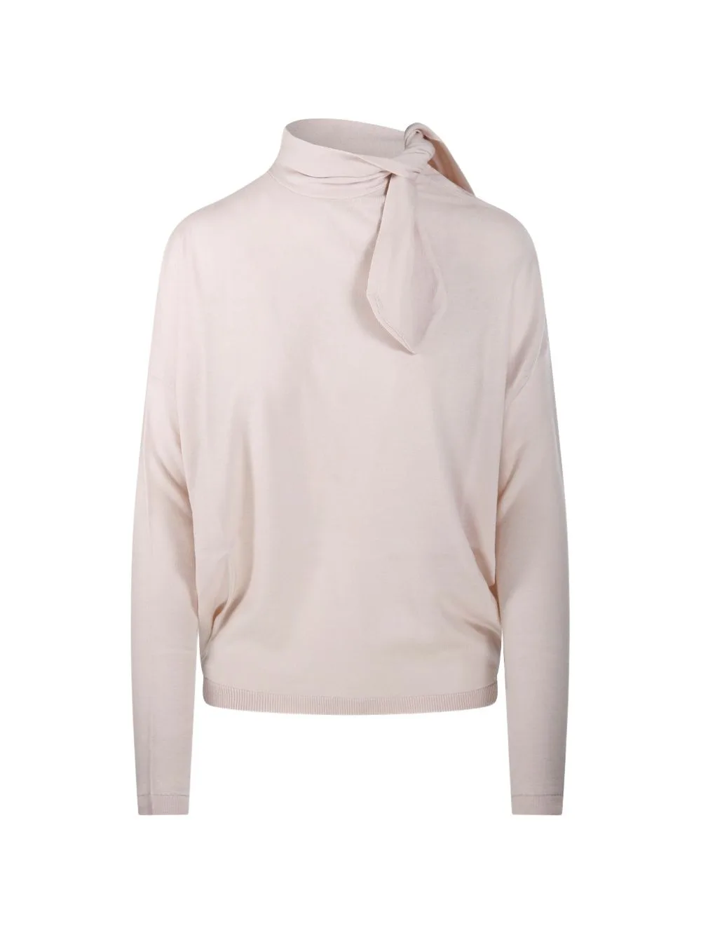 Tie-Neck Batwing-Sleeve Sweater by Nude