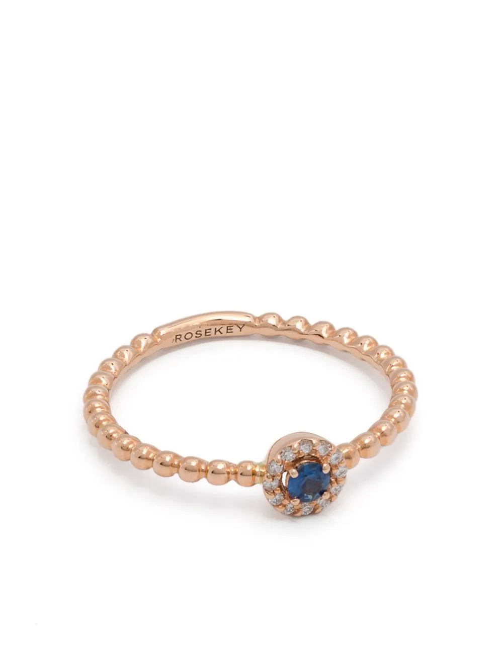 18K Rose Gold Diamonds and Sapphire Ring by ROSEKEY