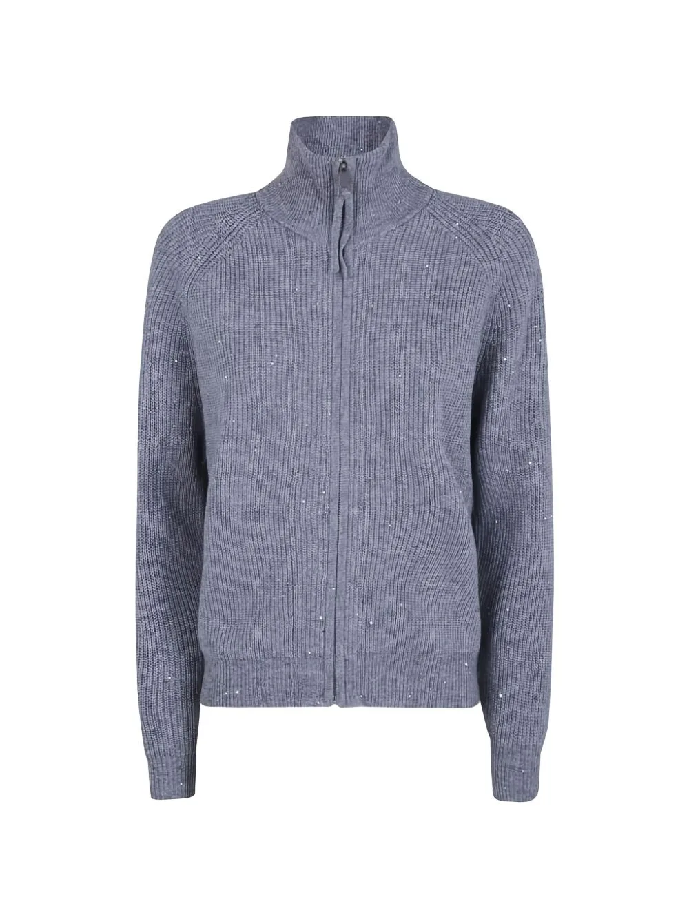 Sequin-Embellished Zip-Up Sweater by Seventy