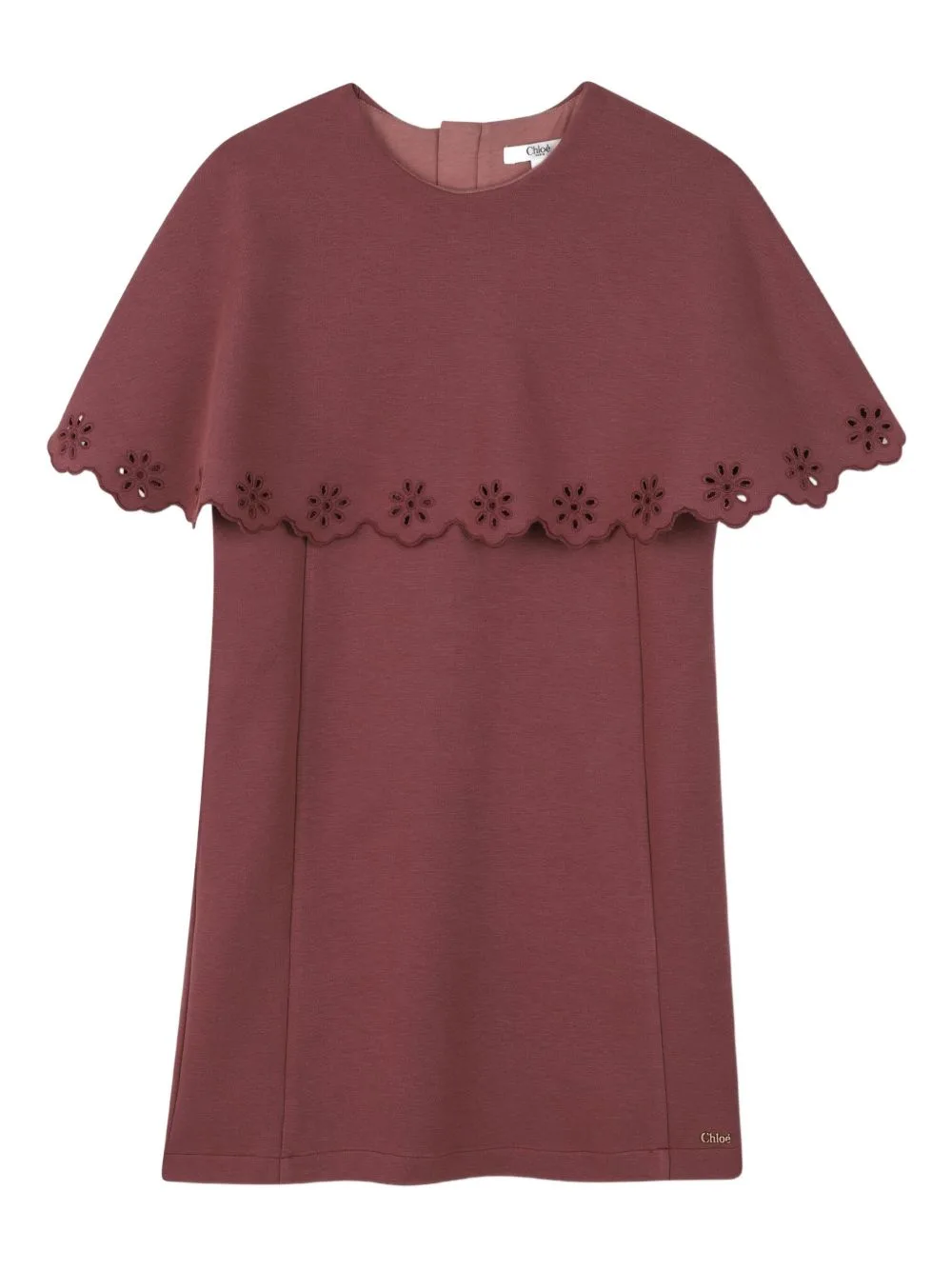 Eyelet-Trimmed Cape Dress by Chloé Kids