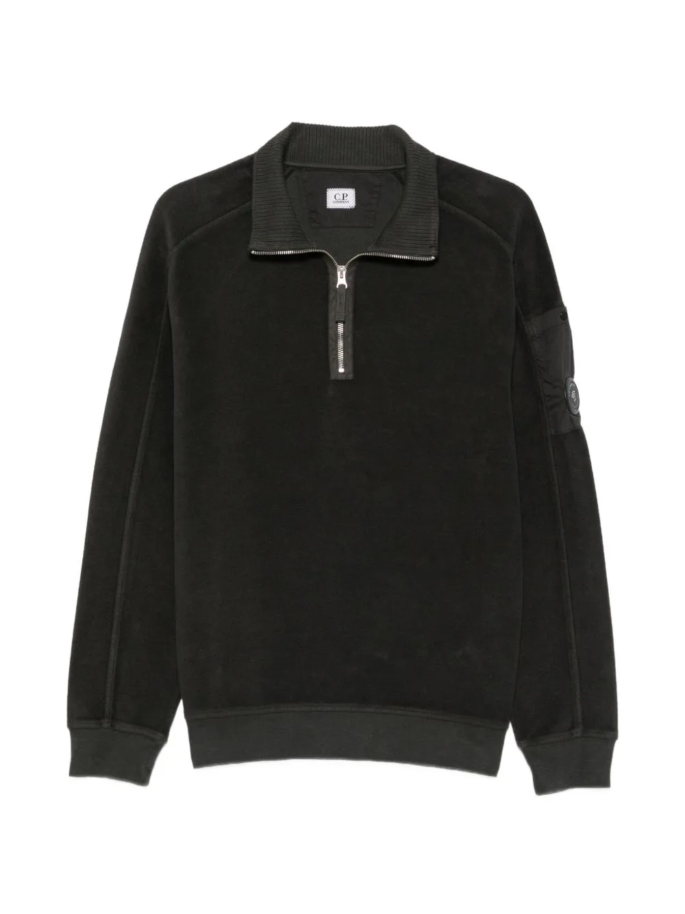 Lens-Detail Quarter-Zip Sweater