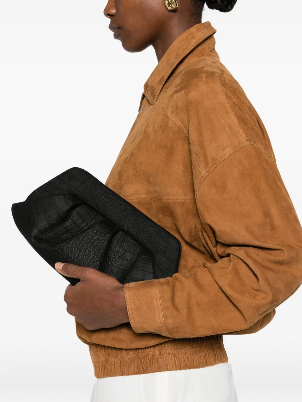 Crocodile-Effect Bios Clutch Bag