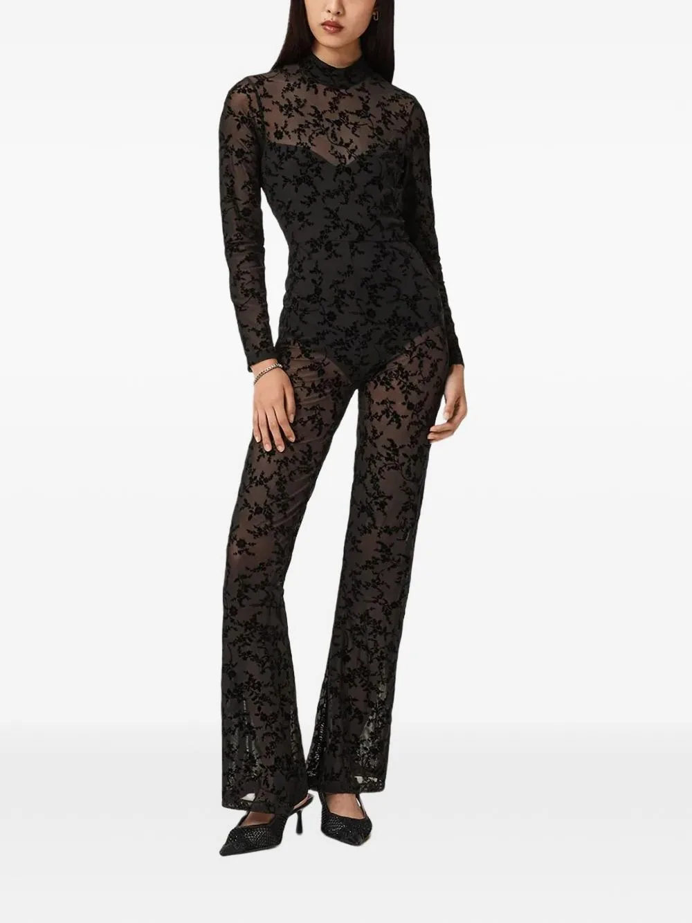 Rylee Floral Long-Sleeve Jumpsuit by AllSaints