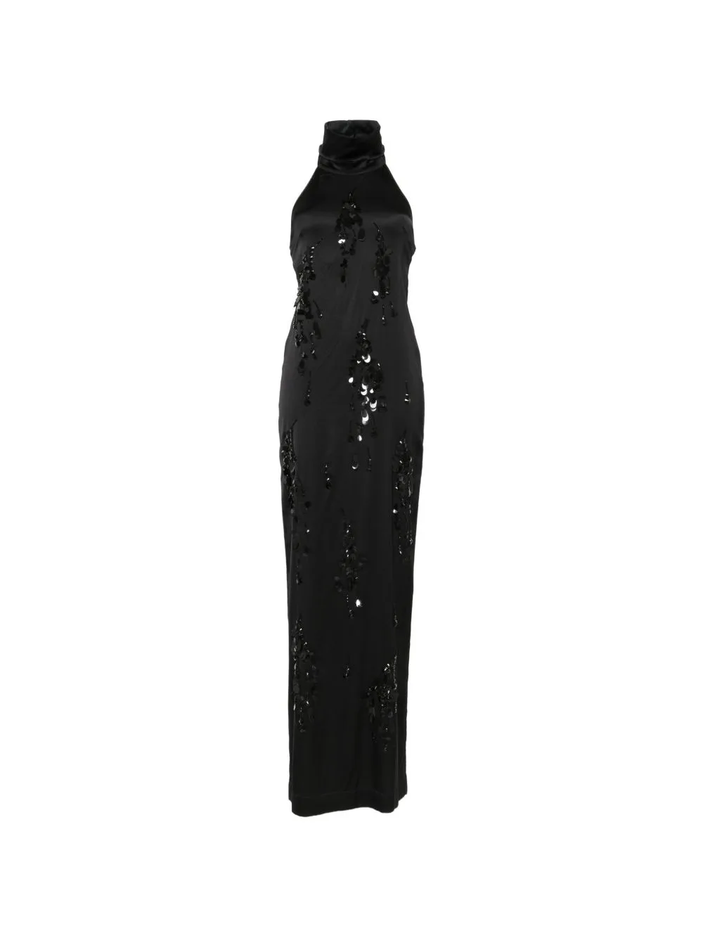 Sequin-Embellished Backless Maxi Dress by DES PHEMMES