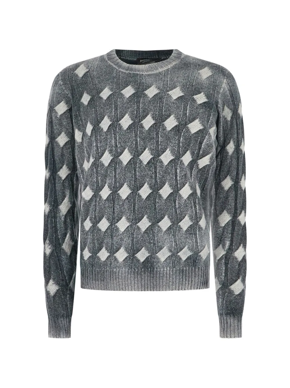 Cable-Knit Diamond-Pattern Sweater by AROVESCIO
