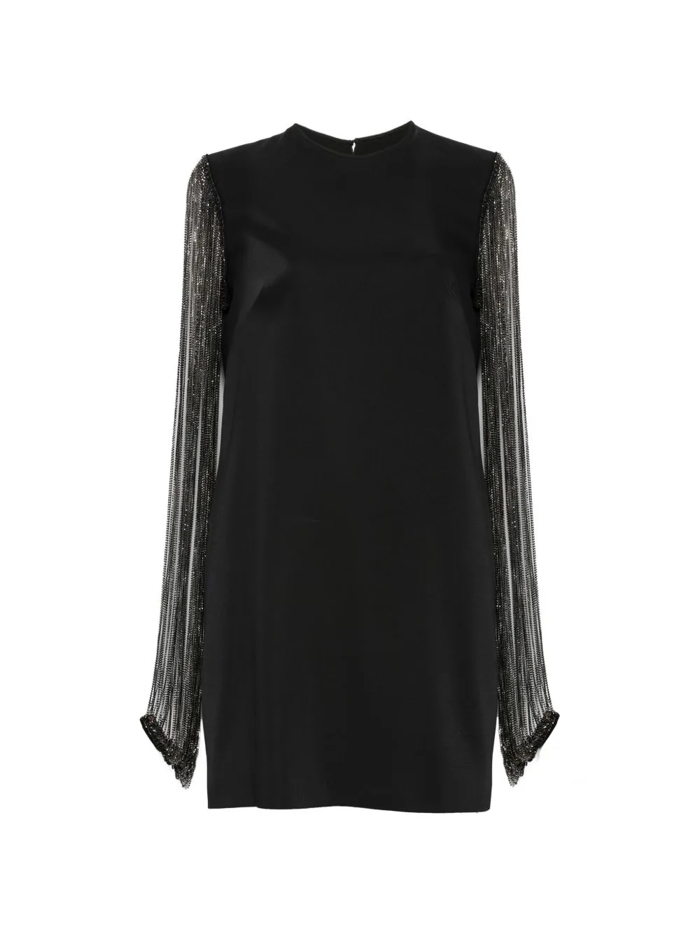 Crystal-Fringe Crepe Mini Dress by Costarellos