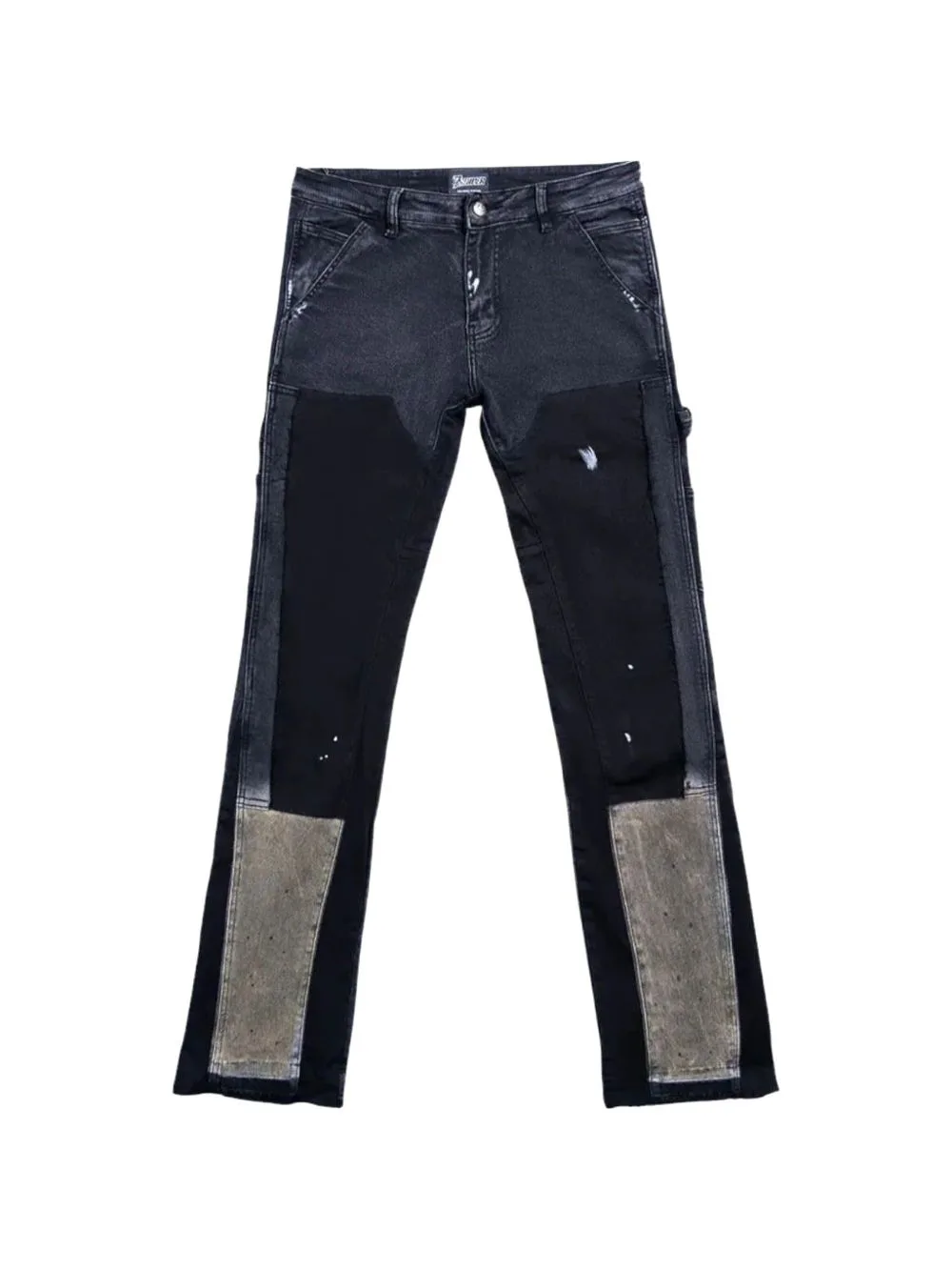 Patchwork-Design Jeans by Triple Sevens