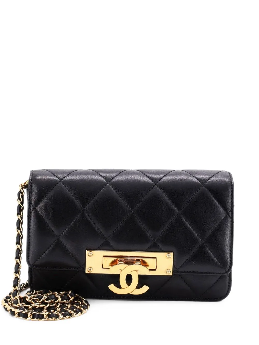 Golden Class Wallet on Chain Quilted Lambskin Crossbody Bag by CHANEL Pre-Owned