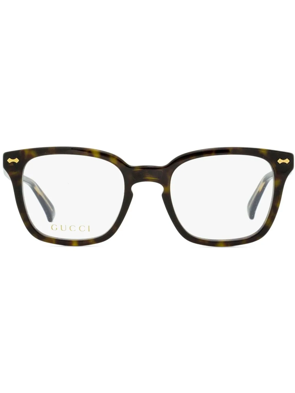 Tortoiseshell Square-Frame Glasses by Gucci Eyewear