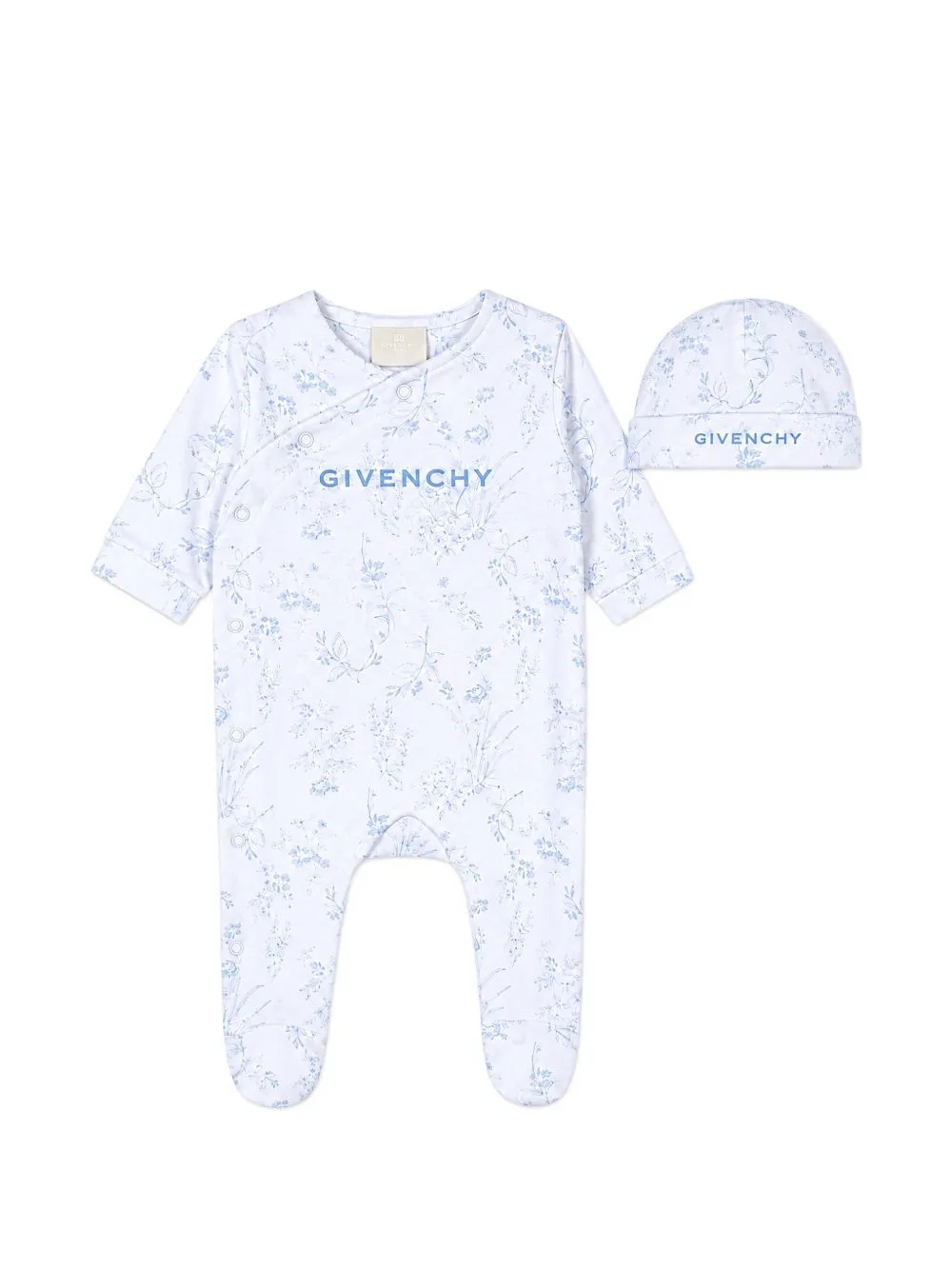 Floral-Print Logo-Print Babygrow Set by Givenchy Kids