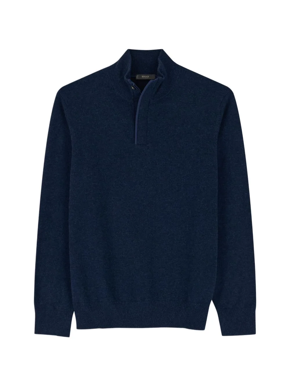 Roll-Neck Jumper Quarter-Zip Wool Cashmere Mélange by Boggi Milano