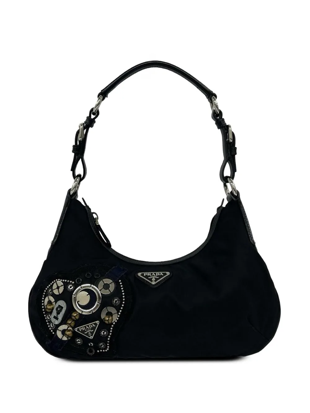 2013-2026 Tessuto Embroidered Shoulder Bag by Prada Pre-Owned