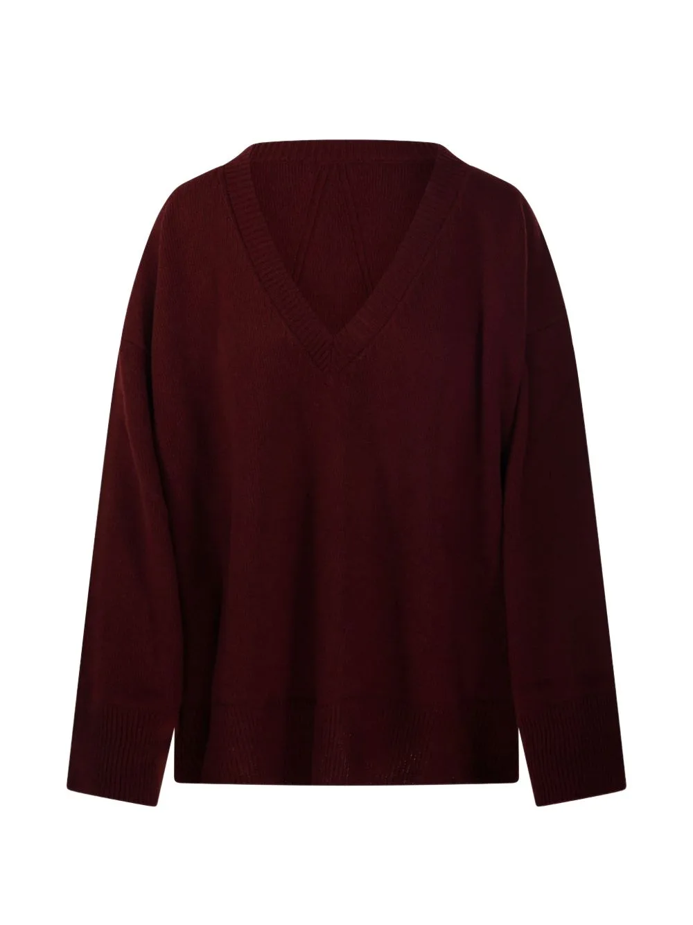 V-Neck Ribbed-Trim Sweater by Roberto Collina