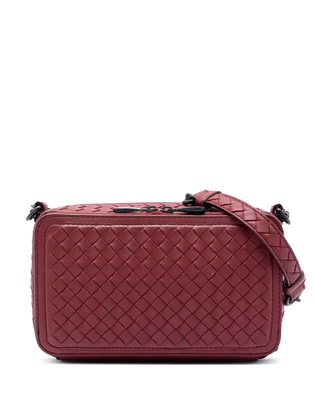 2012-2026 Nappa Intrecciato Double Zip Shoulder Bag by Bottega Veneta Pre-Owned