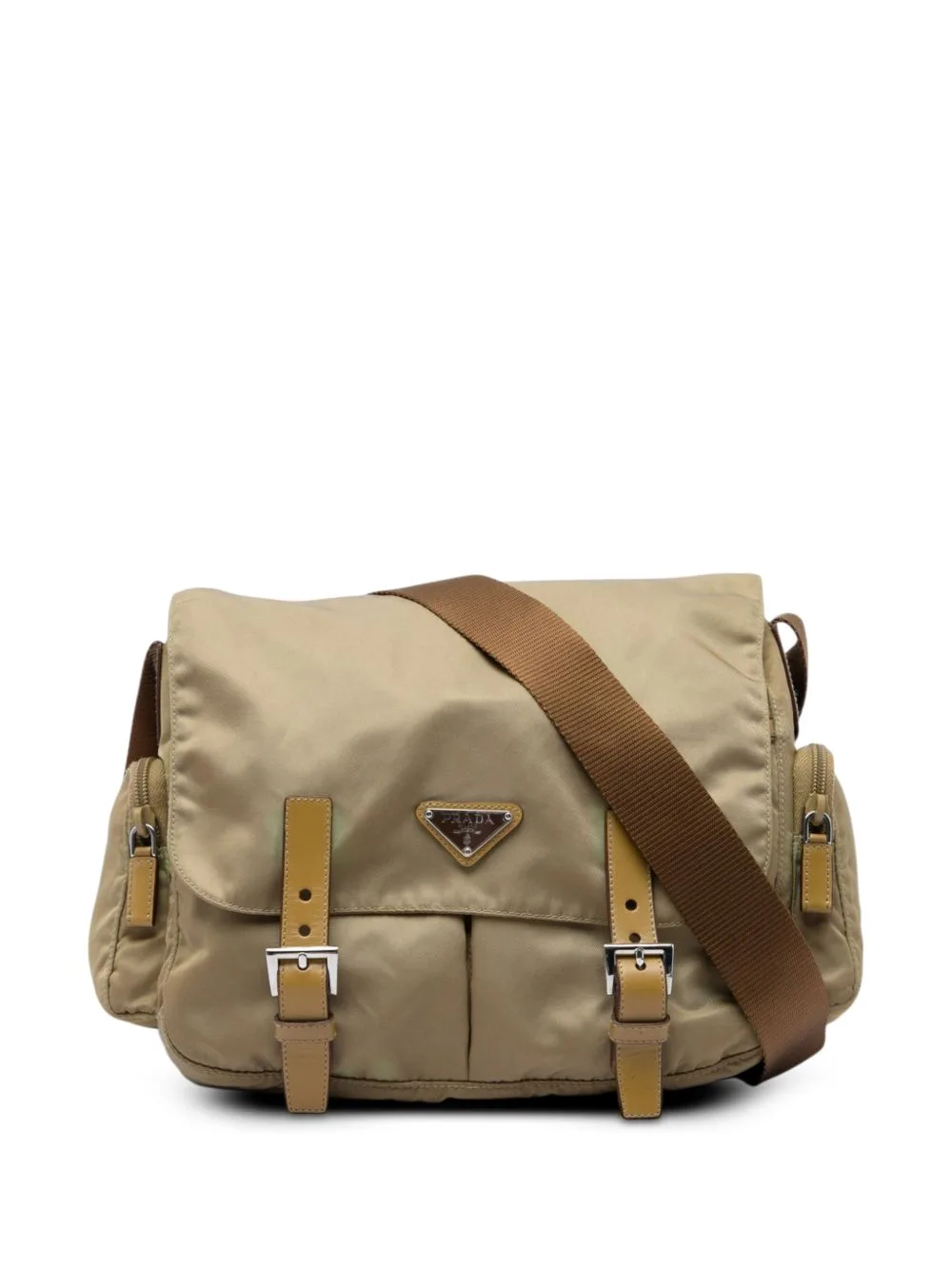 2013-2026 Tessuto Double Buckle Messenger Bag Crossbody Bag by Prada Pre-Owned