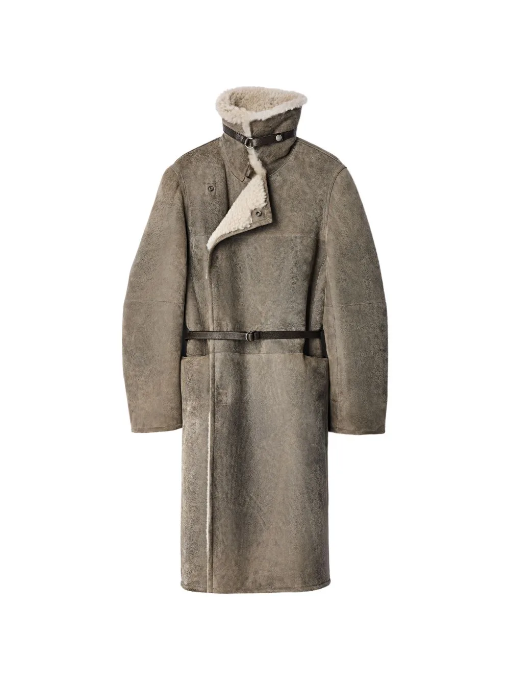 Coat in Natural Lambskin Shearling by LEMAIRE