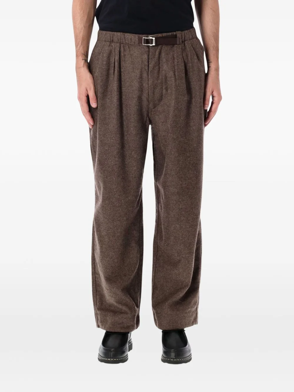 Melton Belted Pleated Trousers by Nanamica