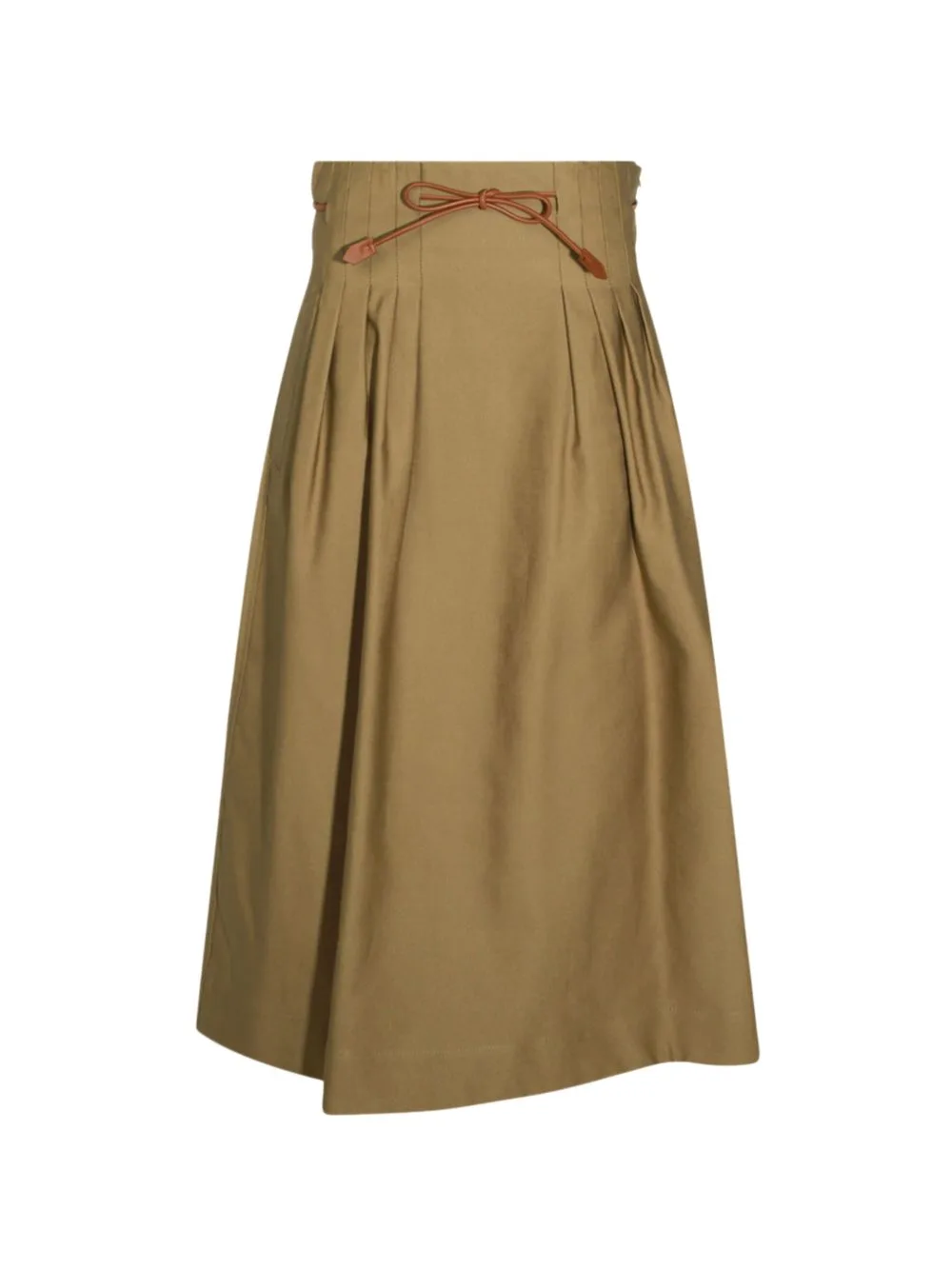 Pleated Cotton Ottoman Skirt by Max Mara