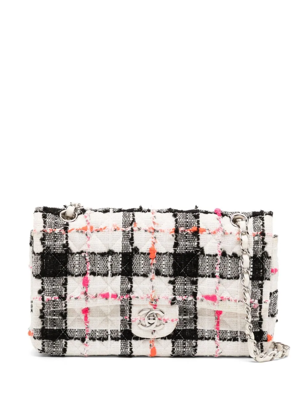 Tweed Double Flap Shoulder Bag
