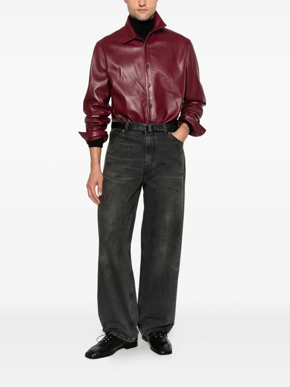 Serge Leather Shirt by ANIPS