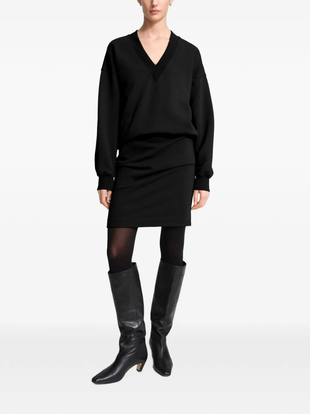 Mira V-Neck Pleated Mini Dress by Marcella