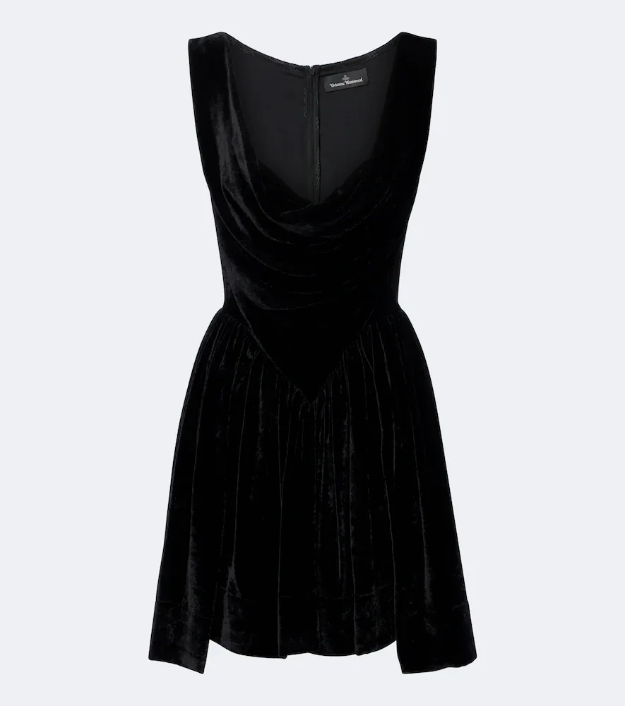 Sunday Draped Velvet Minidress by Vivienne Westwood