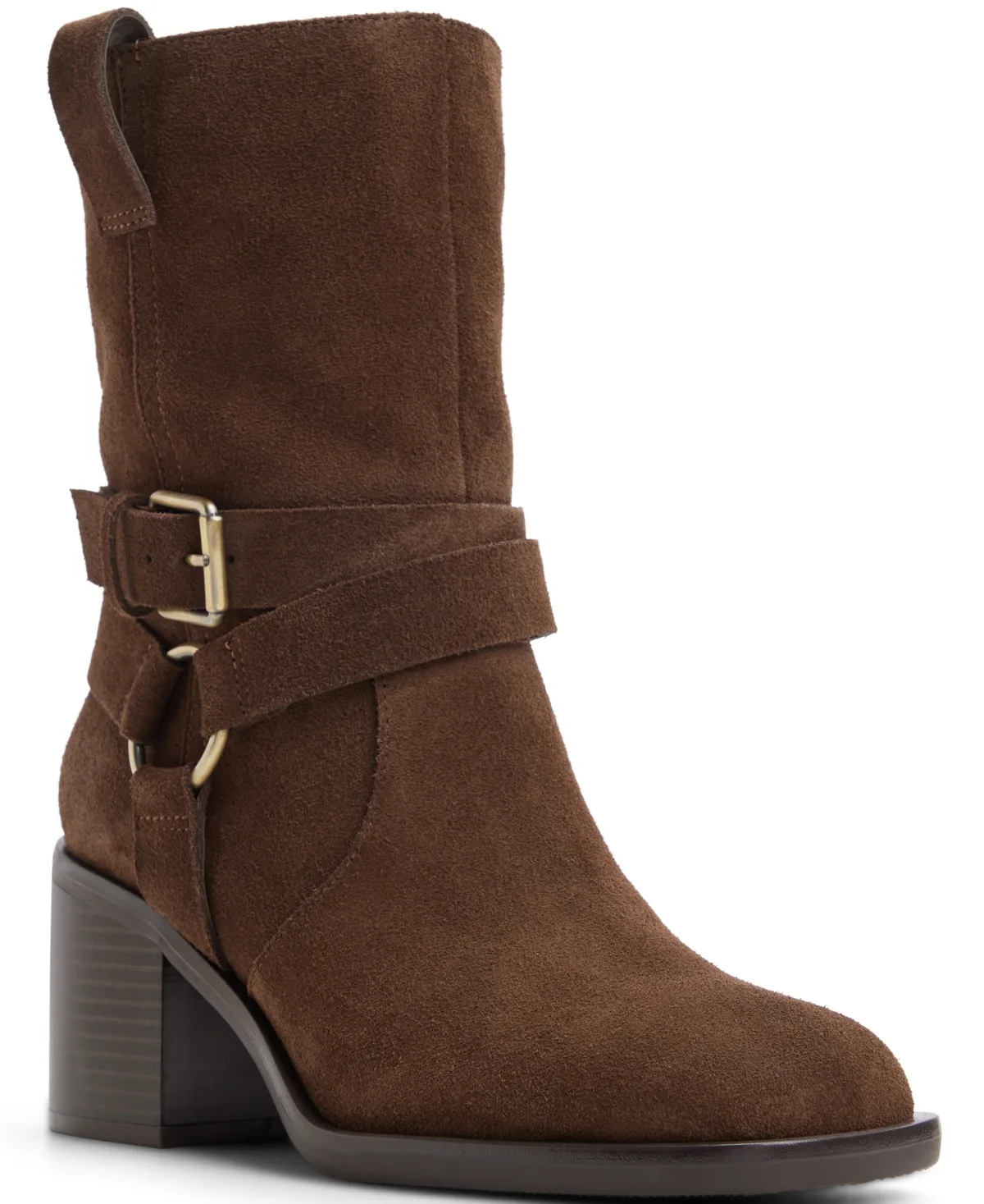 Magnolya Square-Toe Block-Heel Ankle Booties by Aldo