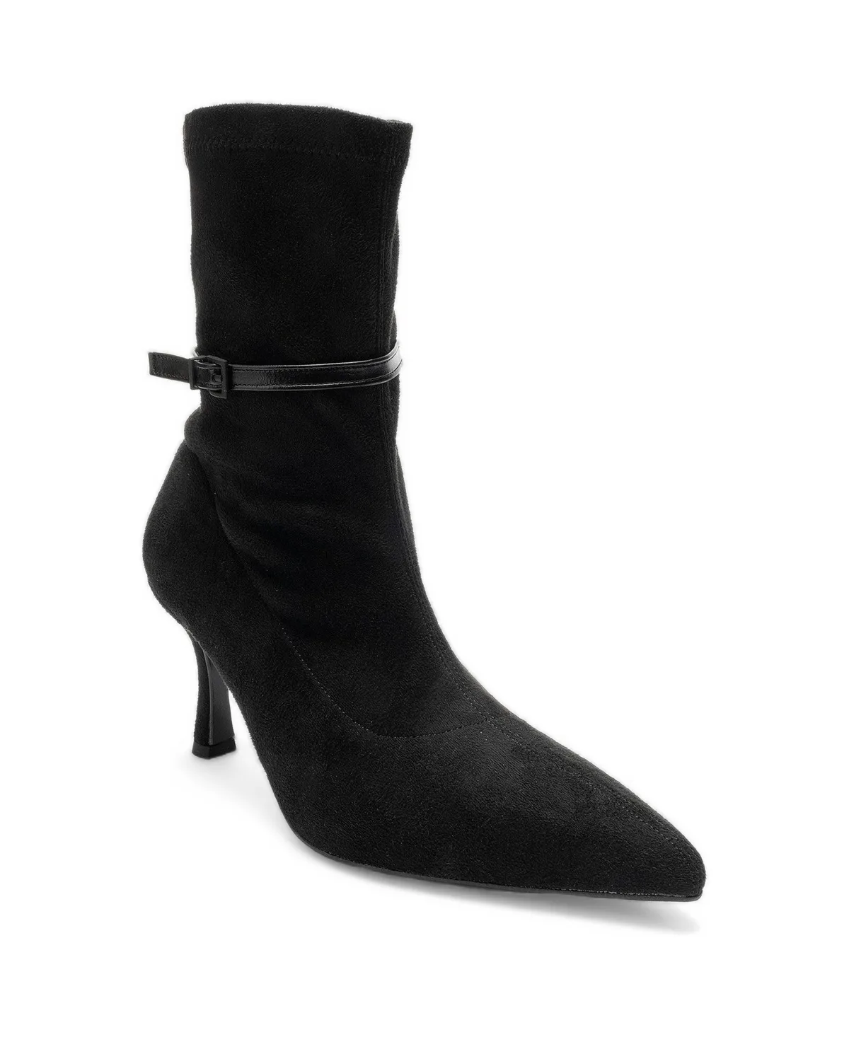 Andora Faux Suede Stiletto Pointed-Toe Ankle Boots by Prologue Shoes