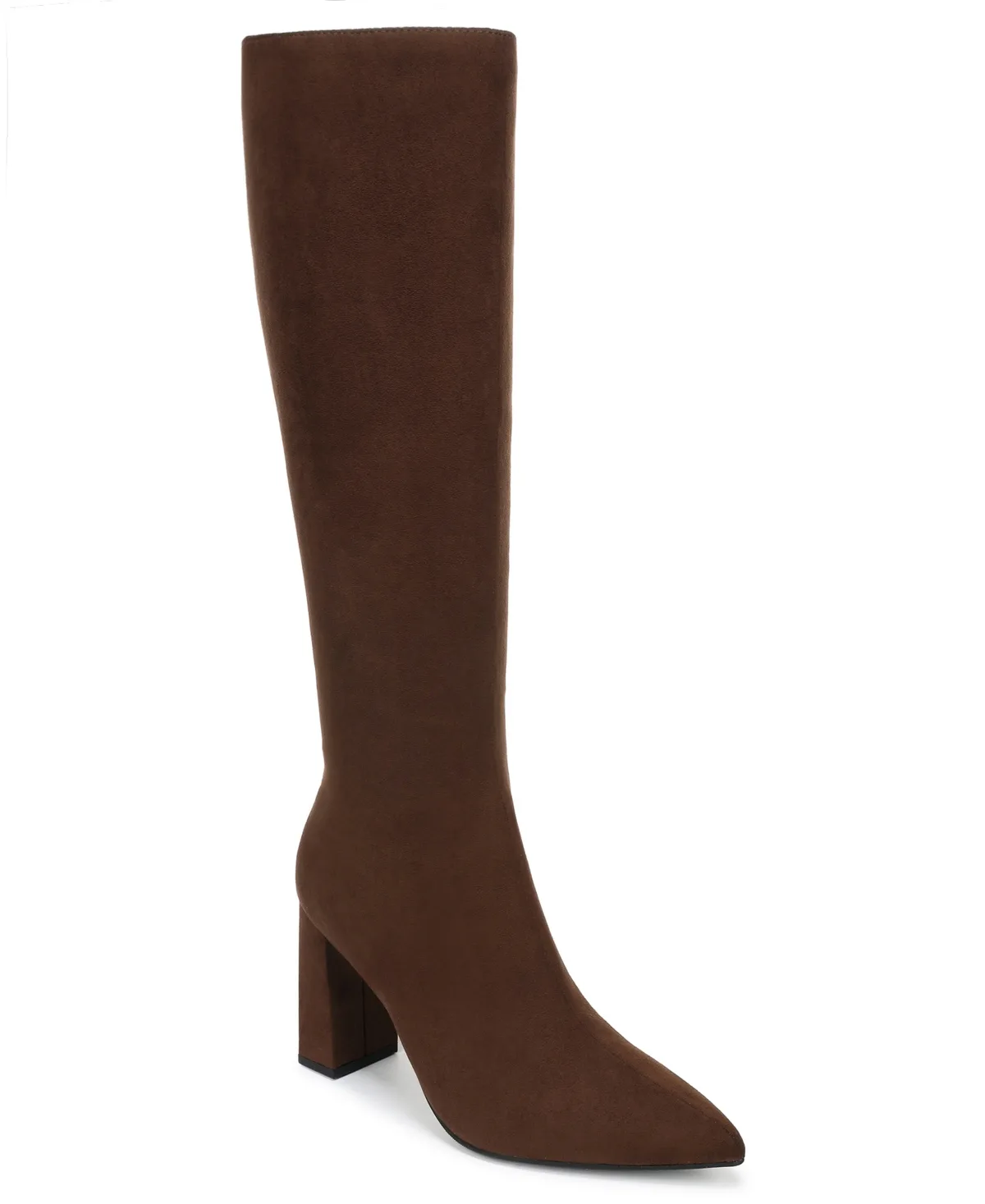 Faux Leather Knee-High Pointed-Toe Dress Boots by Wild Pair