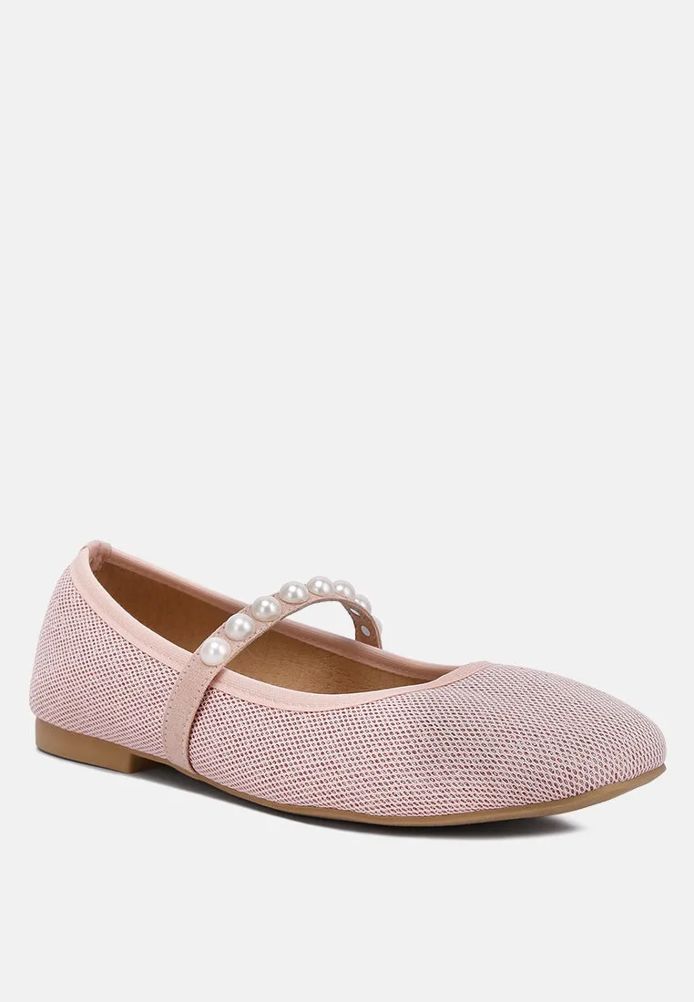 Sassie Pearl Embellished Ballerina Flats by London Rag