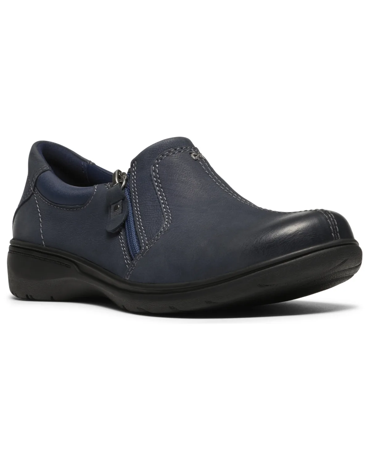 Carleigh Ease Nubuck Round Toe Flats by Clarks